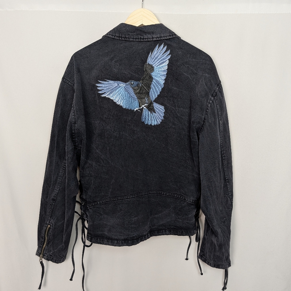 Free People Ride Or Die Moto Jacket Patchwork